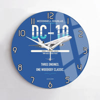 Thumbnail for McDonnell Douglas DC-10 design on blue no frame wall clock