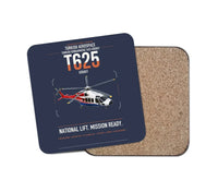 Thumbnail for Turkish Aerospace T625 Gökbey design on navy blue 1 piece coaster