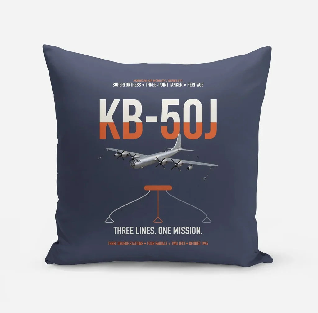 KB-50J Superfortress design on navy blue pillow