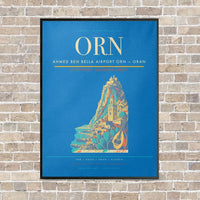 Thumbnail for Ahmed Ben Bella Airport ORN — Oran vertical canvas print - framed - turquoise background