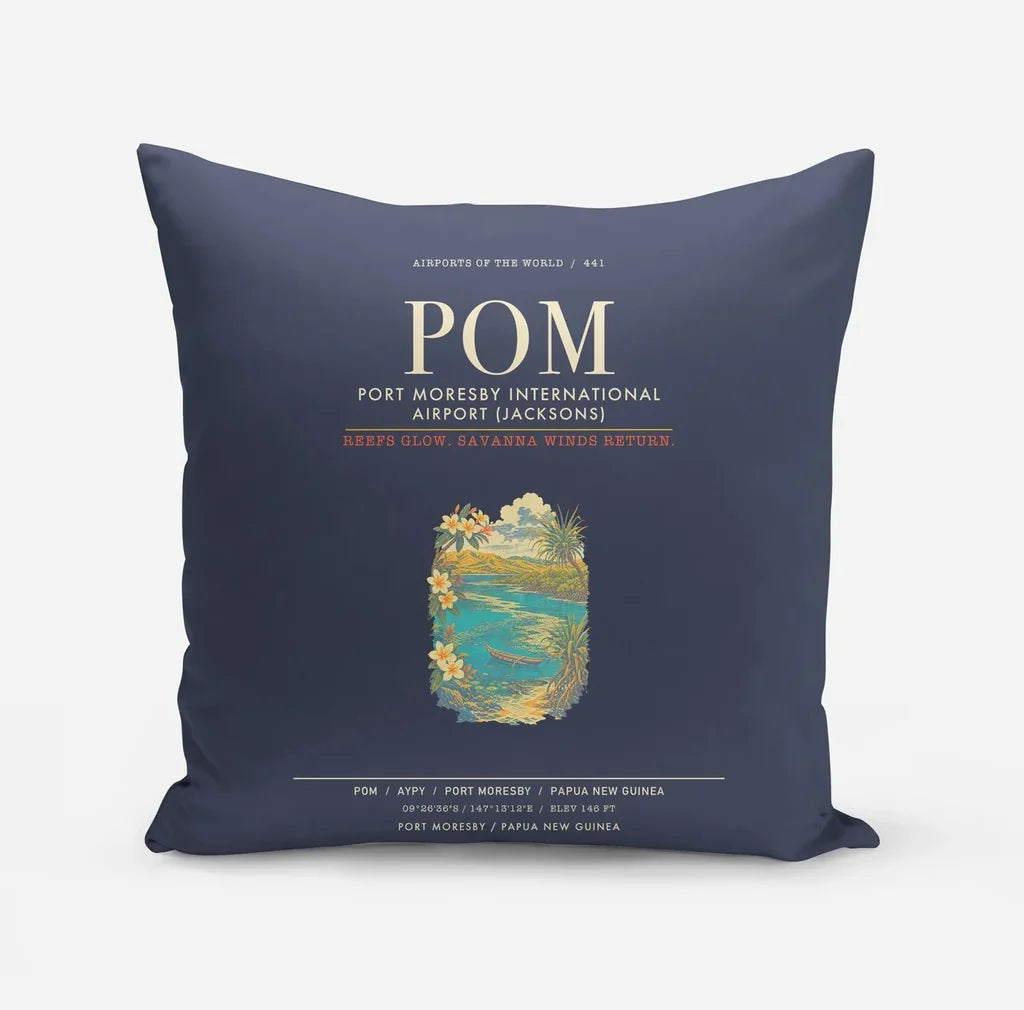 Port Moresby International Airport POM - Navy Blue