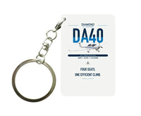Thumbnail for Diamond DA40 design on white designed key chain, double-side print