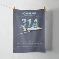Thumbnail for Bombardier Learjet 31A design on navy blue towel