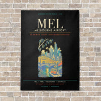 Thumbnail for Melbourne Airport MEL - Canvas Framed - Black