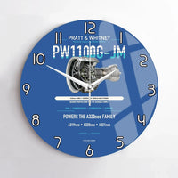Thumbnail for PW1100G-JM design on blue no frame wall clock