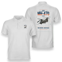 Thumbnail for Boeing MH-47G Chinook design on white double-side polo t-shirt, double-side print