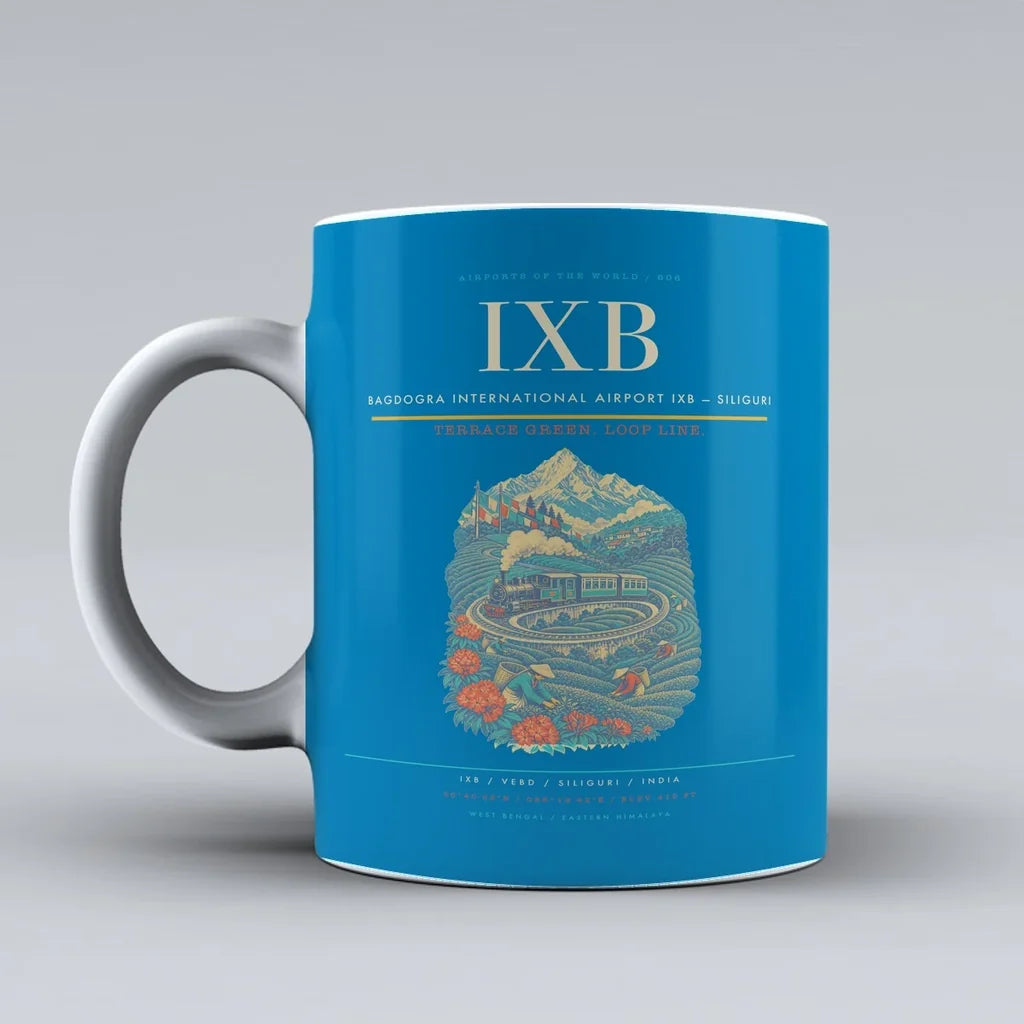 International Airport IXB — Siliguri Mug design on turquoise bagdogra