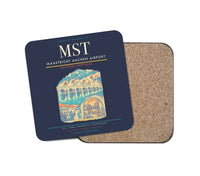 Thumbnail for Maastricht Aachen Airport (MST) design on navy blue 1 piece coaster