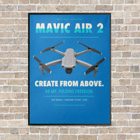 Thumbnail for DJI Mavic Air 2 vertical canvas print - framed - turquoise background