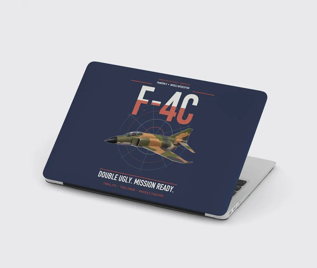 F-4C Phantom II design on navy blue MacBook case