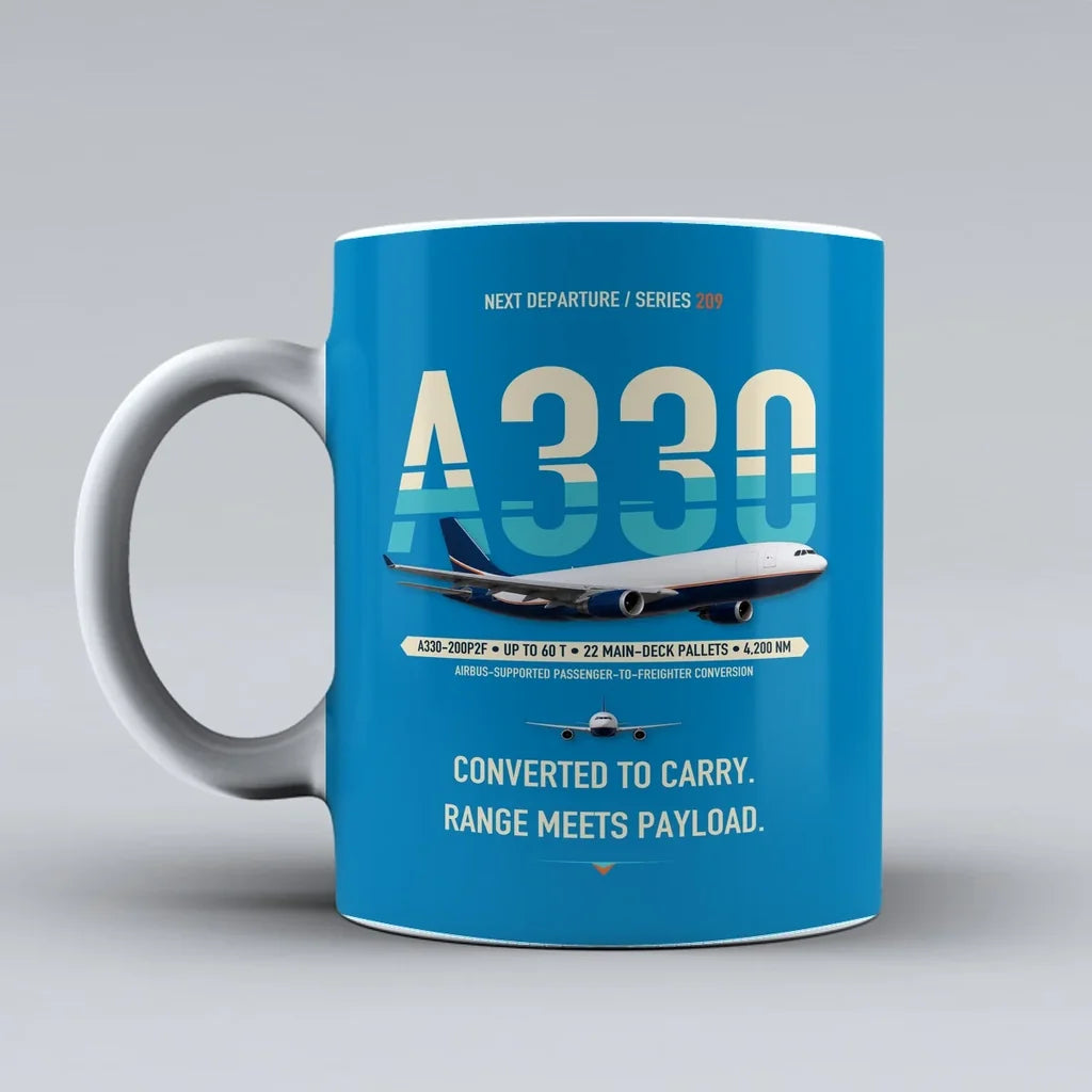 A330-200P2F Mug design on turquoise airbus