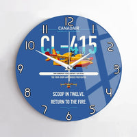 Thumbnail for Canadair CL-415 design on blue no frame wall clock