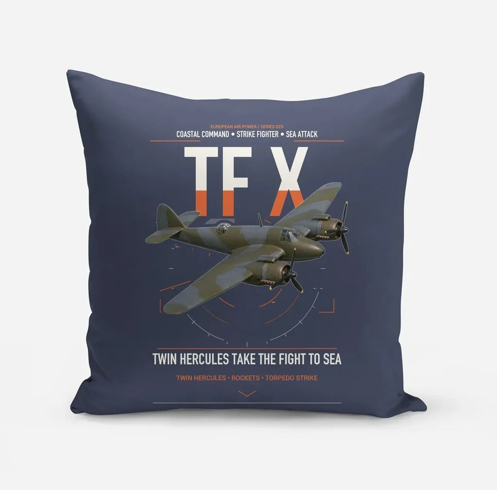 Bristol Beaufighter TF X design on navy blue pillow