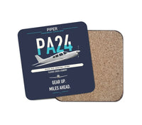 Thumbnail for Piper PA-24-250 Comanche 250 design on navy blue 1 piece coaster