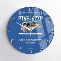 Thumbnail for PT6E-67XP design on blue no frame wall clock