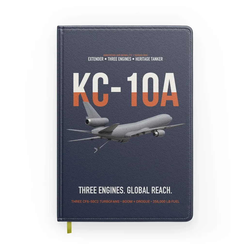 KC-10A EXTENDER design on navy blue notebook