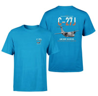 Thumbnail for C-27J Spartan design on turquoise double-side t-shirt, double-side print
