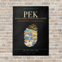 Thumbnail for Beijing Capital International Airport PEK - Canvas Framed - Black
