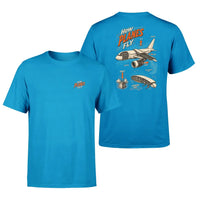 Thumbnail for SIGNAL 616 - How Planes Fly V2 - Double-Side T-Shirt design on turquoise double side t shirt