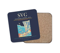 Thumbnail for Stavanger Airport, Sola (SVG) design on navy blue 1 piece coaster