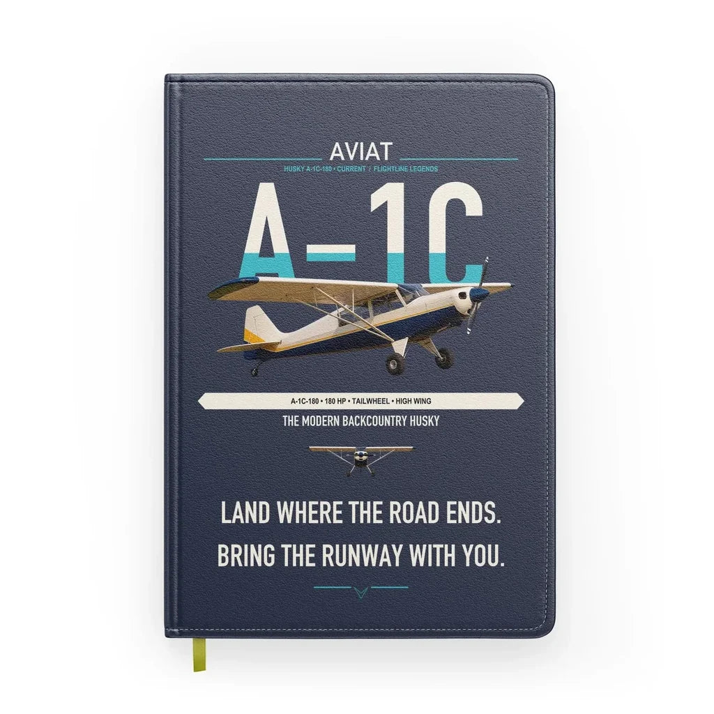 Aviat Husky A-1C-180 design on navy blue notebook