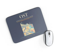 Thumbnail for Ostend-Bruges International Airport (OST) design on navy blue rectangle mouse pad