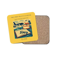Thumbnail for The Chief Pilot's Logbook - Designed Coasters design on yellow 1-piece