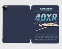 Thumbnail for Bombardier Learjet 40XR design on navy blue ipad tablet case