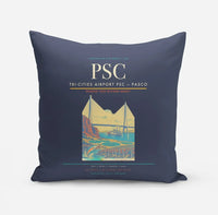 Thumbnail for Tri-Cities Airport (PSC) design on navy blue pillow