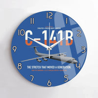 Thumbnail for C-141B Starlifter design on blue no frame wall clock