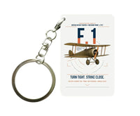 Thumbnail for Sopwith Camel F.1 design on white designed key chain, double-side print