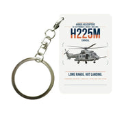 Thumbnail for Airbus Helicopters H225M Caracal design on white designed key chain, double-side print