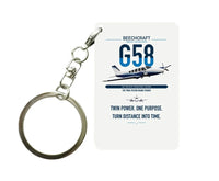 Thumbnail for Beechcraft Baron G58 design on white designed key chain, double-side print