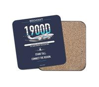 Thumbnail for Beechcraft 1900D design on navy blue 1 piece coaster