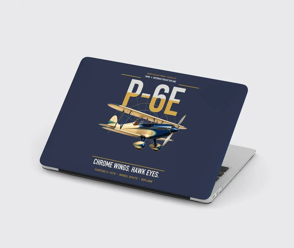 Curtiss P-6E Hawk design on navy blue MacBook case