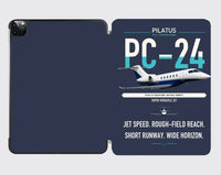 Thumbnail for Pilatus PC-24 design on navy blue ipad tablet case