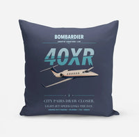 Thumbnail for Bombardier Learjet 40XR design on navy blue pillow