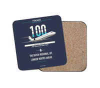 Thumbnail for Fokker 100 design on navy blue 1 piece coaster
