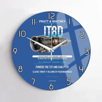 Thumbnail for JT8D design on blue no frame wall clock