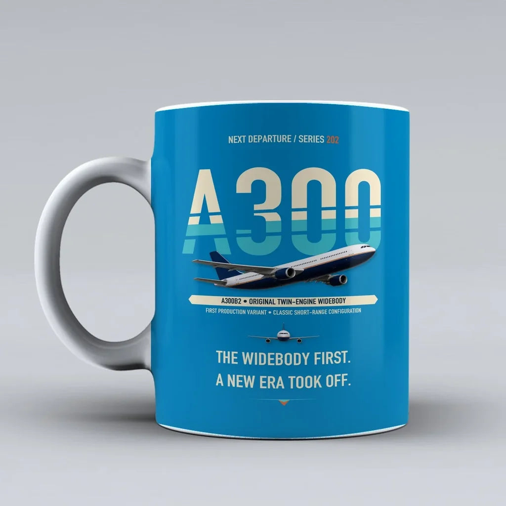 A300B2 Mug design on turquoise airbus