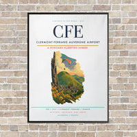 Thumbnail for Clermont-Ferrand Auvergne Airport CFE - Canvas Framed - White