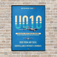 Thumbnail for Airbus U010 Aliaca VTOL vertical canvas print - framed - turquoise background