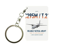 Thumbnail for Airbus C295M T.21 design on white designed key chain, double-side print