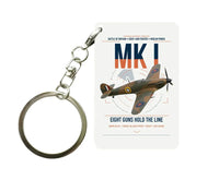 Thumbnail for Hawker Hurricane Mk I design on white designed key chain, double-side print