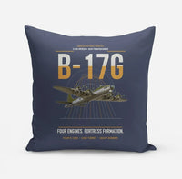 Thumbnail for B-17G Flying Fortress design on navy blue pillow