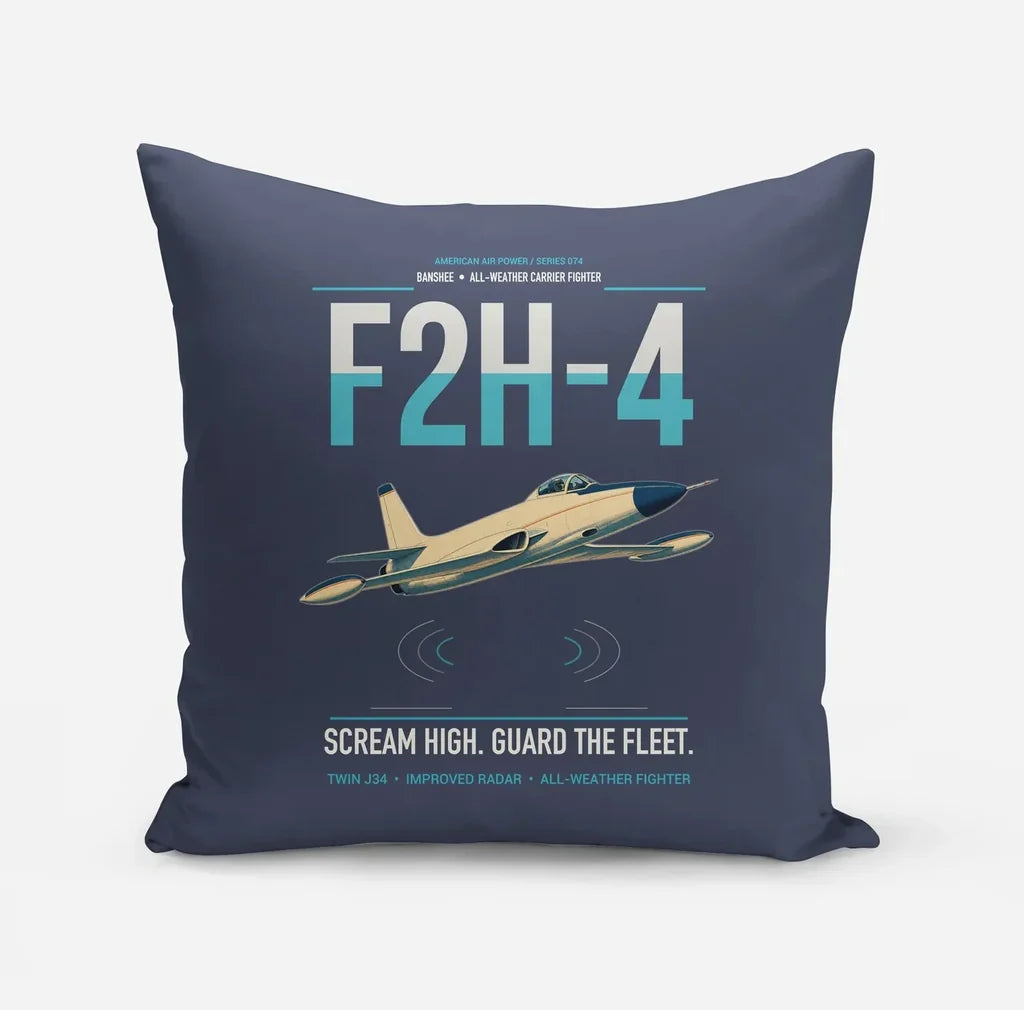 F2H-4 Banshee design on navy blue pillow