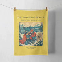 Thumbnail for VINTAGE G4281 - The Snowshoe Rescue - Designed Towels design on yellow