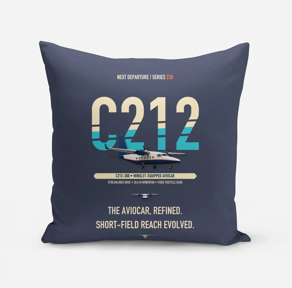 CASA C-212-300 Aviocar design on navy blue pillow