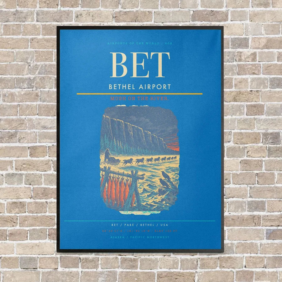 Bethel Airport BET - Canvas Framed - Turquoise