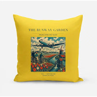 Thumbnail for VINTAGE G4089 - The Runway Garden - Designed Pillows design on yellow
